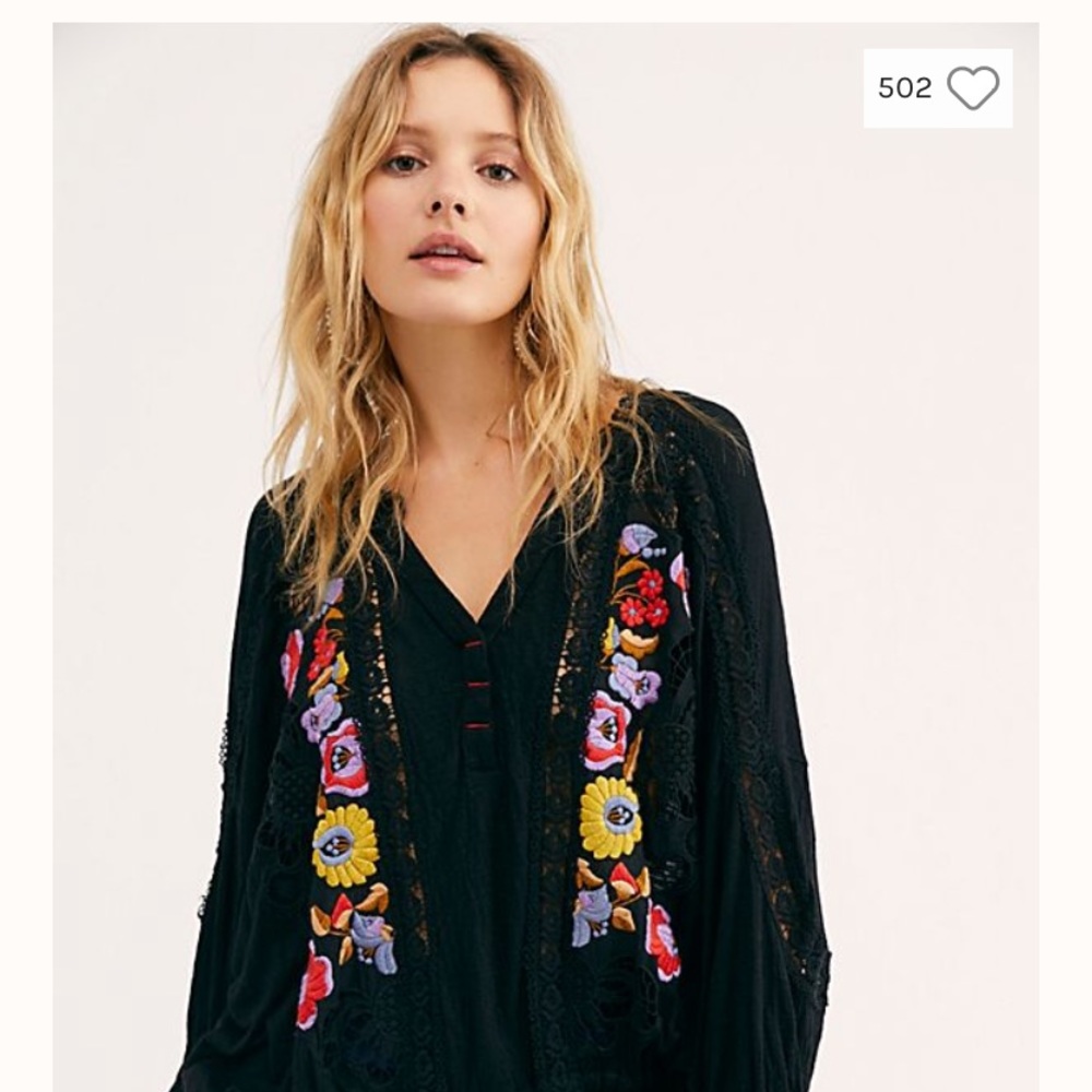 Free People Seraphina Embroidered top